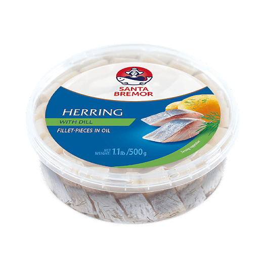 Herring fillet pieces "Santa Bremor" with dill, in oil 500 g